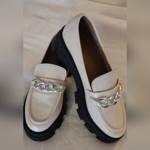 Cream Chunky Lug Sole Shoes Sz 9
